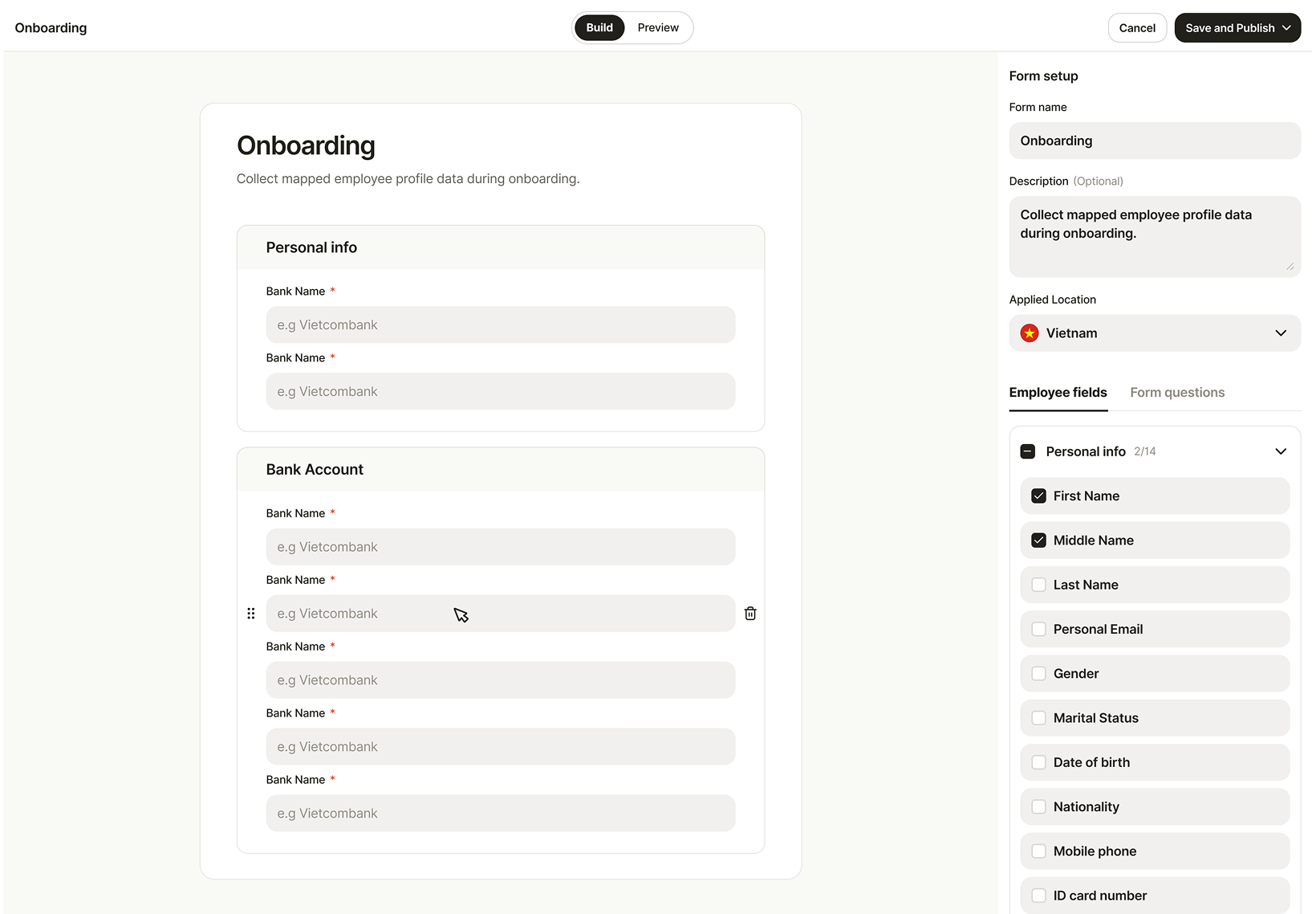 Smart Onboarding bulk import field mapping with a missing required field