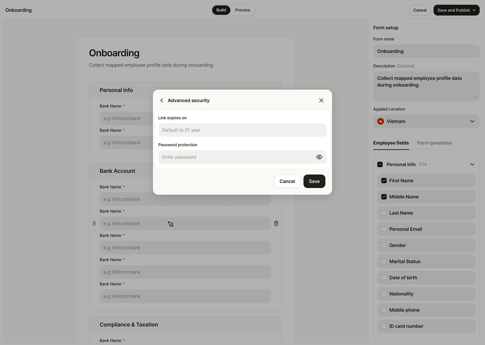 Smart Onboarding employee CSV upload step